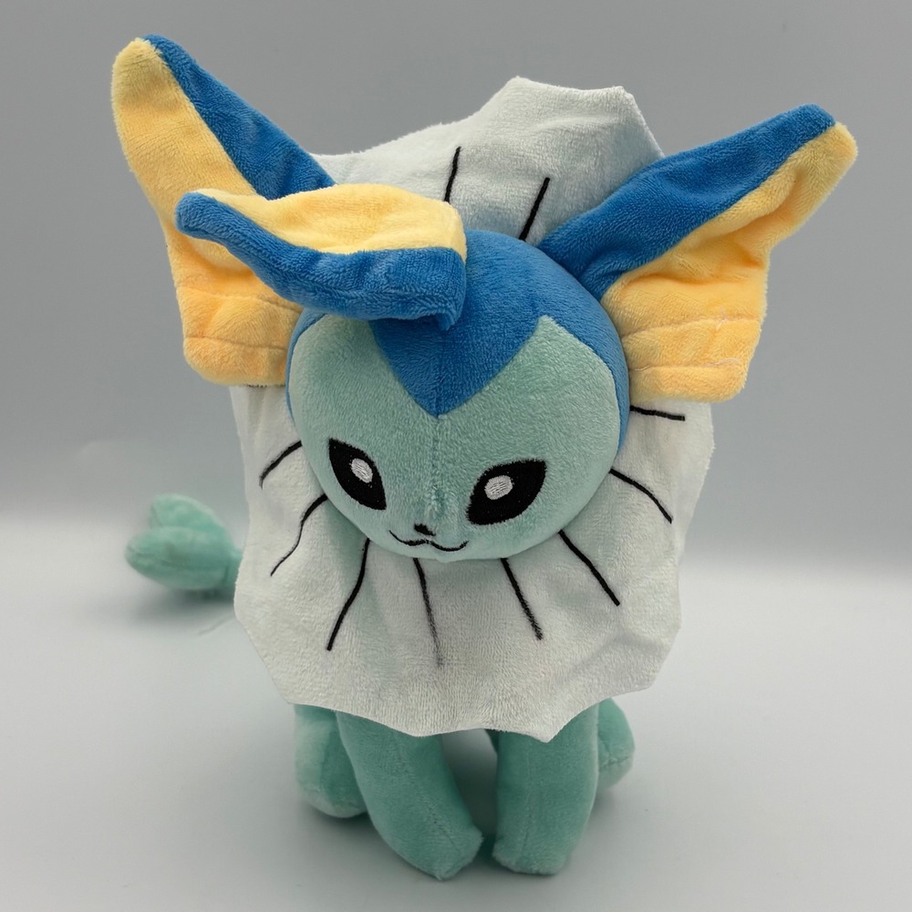 Pokemon Vaporeon Plush Stuffed Animal Toy Blue Aqua Eeveelution Doll Kids 12"